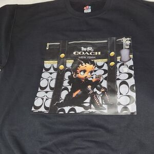 Coach Adult Black Sweatshirt with Cartoon Graphic